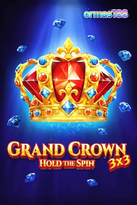 Tampilan visual slot 3x3 Grand Crown dengan simbol buah dan mahkota emas.